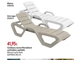 Cadena88 Tumbona resina Monoblock reclinable y apilable oferta