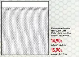 Cadena88 Mosquitera aluminio rollo 2,5 m Lista oferta