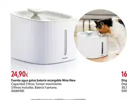 Cadena88 Fuente agua gatos batería recargable Nine New oferta