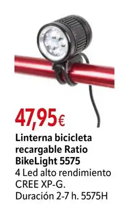 Cadena88 Linterna bicicleta recargable Ratio BikeLight 5575 oferta