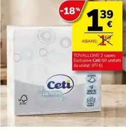 Supermercados Charter CETI Tovallons 2 capes exclusive oferta
