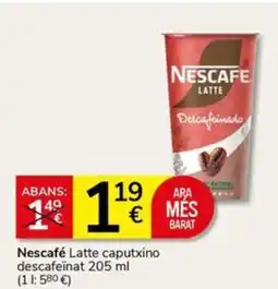 Supermercados Charter Nescafé Latte caputxino descafeinat oferta