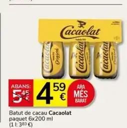 Supermercados Charter CACAOLAT Batut de cacau oferta