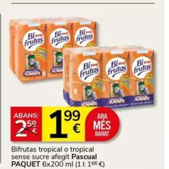 PASCUAL Bifrutas tropical o tropical sense sucre afegit