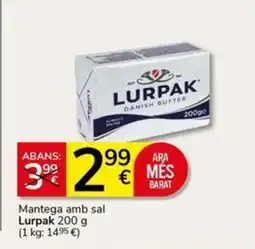 Supermercados Charter LURPAK Mantega amb sal oferta