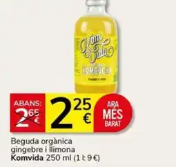 Supermercados Charter KOMVIDA Beguda orgànica gingebre i llimona oferta