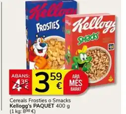 Supermercados Charter KELLOGG'S Cereals Frosties o Smacks oferta