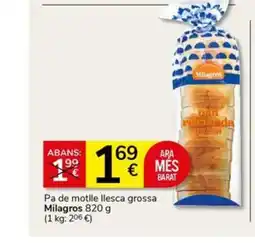 Supermercados Charter MILAGROS Pa de motlle llesca grossa oferta