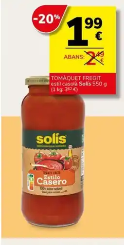 Supermercados Charter SOLIS Tomàquet fregit estil casolà oferta