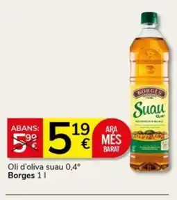 Supermercados Charter BORGES Oli d'oliva suau 0,4° oferta