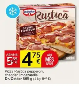 Supermercados Charter DR OETKER Pizza Rústica pepperoni, cheddar i mozzarella oferta