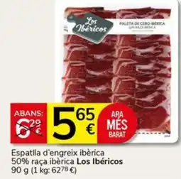 Supermercados Charter LOS IBÉRICOS Espatlla d'engreix ibèrica 50% raça ibèrica oferta