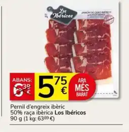 Supermercados Charter LOS IBÉRICOS Pernil d'engreix ibèric 50% raça ibèrica oferta