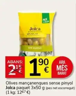 Supermercados Charter JOLCA Olives mançanenques sense pinyol oferta