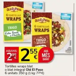 Supermercados Charter OLD EL PASO Tortilles wraps blat o blat integral oferta
