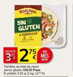 Supermercados Charter OLD EL PASO Tortilles de blat de moro sense gluten oferta