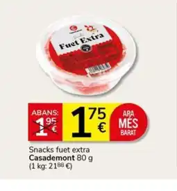 Supermercados Charter CASADEMONT Snacks fuet extra oferta