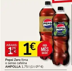 Supermercados Charter PEPSI Zero Ilima o sense cafeïna oferta