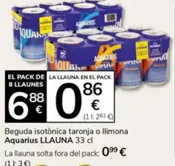 Supermercados Charter AQUARIUS Beguda isotònica taronja o llimona Aquarius oferta