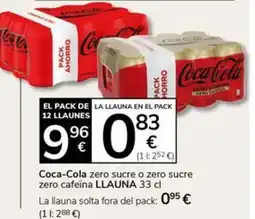Supermercados Charter COCA-COLA zero sucre o zero sucre zero cafeïna oferta