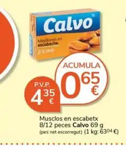 Supermercados Charter CALVO Musclos en escabetx oferta