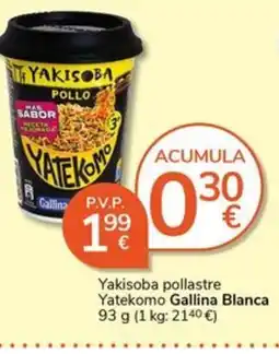 Supermercados Charter GALLINA BLANCA Yakisoba pollastre Yatekomo oferta