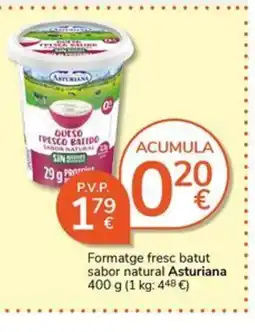 Supermercados Charter ASTURIANA Formatge fresc batut sabor natural oferta