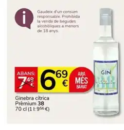 Supermercados Charter 38 Ginebra cítrica Prémium oferta