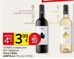 Supermercados Charter TERRA CÀLIDA Vi blanc o negre jove DO Catalunya oferta