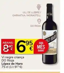 Supermercados Charter LÓPEZ DE HARO Vi negre criança DO Rioja oferta