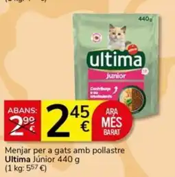 Supermercados Charter ULTIMA Menjar per a gats amb pollastre Junior oferta