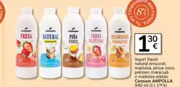 Supermercados Charter CONSUM logurt líquid natural ensucrat, maduixa, pinya-coco, préssec-maracujá oferta