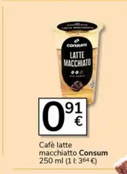 Supermercados Charter CONSUM Café latte macchiatto oferta