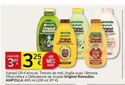 Supermercados Charter Xampú Oli d'alvocat, Tresors de mel, Argila suau i llimona, Oliva mítica o Délicatesse de civada Original Remedies oferta