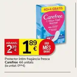 Supermercados Charter CAREFREE Protector íntim fragància fresca oferta