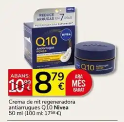 Supermercados Charter NIVEA Crema de nit regeneradora antiarrugues Q10 oferta