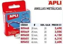 Carlin APLI Anillas metálicas oferta