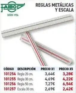 Carlin FAIBO Reglas metálicas y escala oferta