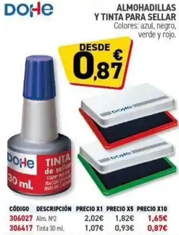 Carlin DOHE Almohadillas y tinta para sellar oferta