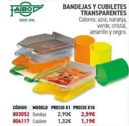 Carlin FAIBO Bandejas y cubiletes transparentes oferta