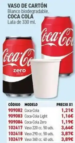 Carlin COCA COLA Vaso de cartón oferta
