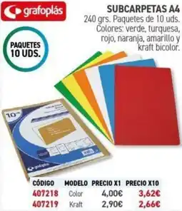 Carlin GRADFOPLAS Subcarpetas a4 oferta