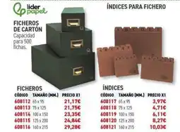 Carlin Ficheros de cartón oferta