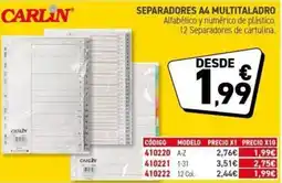 Carlin Separadores a4 multitaladro oferta