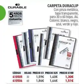 Carlin Carpeta duraclip oferta