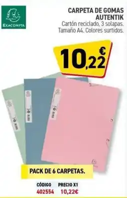 Carlin EXACOMPTA Carpeta de gomas autentik oferta