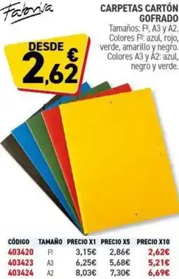 Carlin Carpetas carton gofrado oferta
