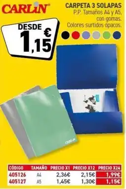 Carlin CARLIN Carpeta 3 solapas oferta