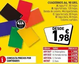 Carlin Cuadernos a4 oferta