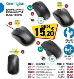 Carlin KENSINGTON Ratones profit ergonómicos e inalámbricos oferta